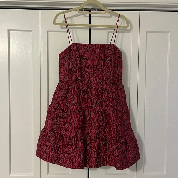 Alice + Olivia Jamila Spaghetti Strap Tiered Mini Dress - Picture 2 of 5